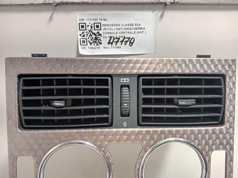 Mascherina Console Centrale ANT 170 830 18 54 Mercedes Classe SLK R170 1997