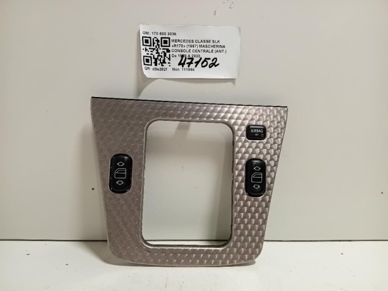 Mascherina Console Centrale ANT 170 680 3036 Mercedes Classe SLK R170 1997