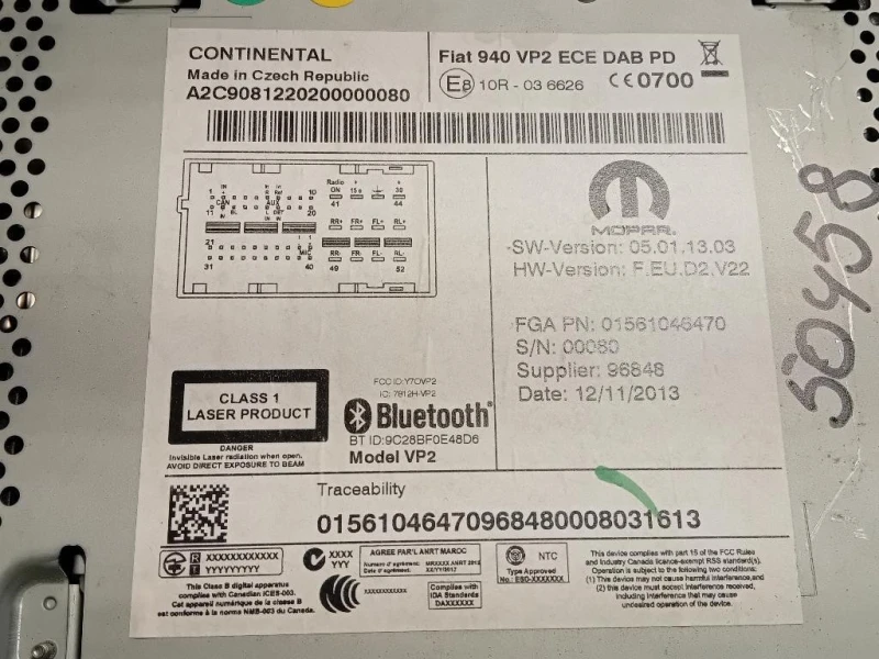 Unità Autoradio 01561046470 Alfa Romeo Giulietta 2013