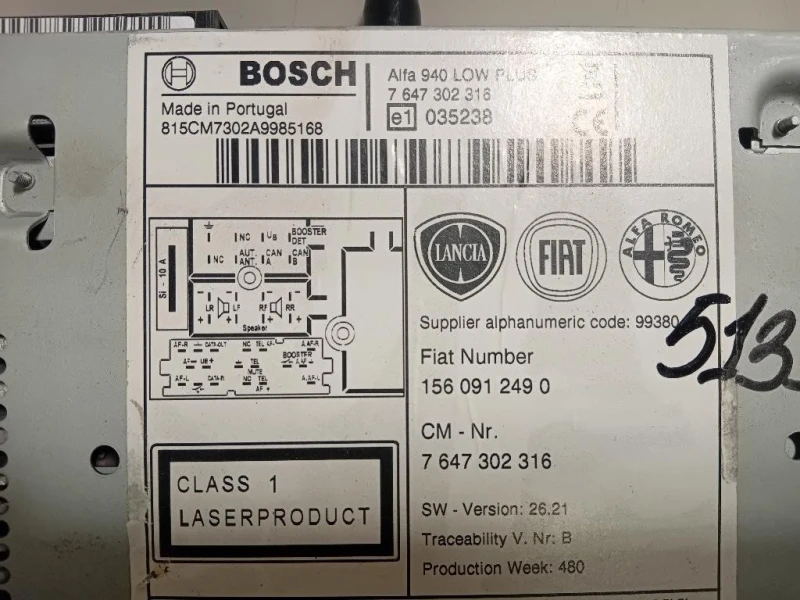 Unità Autoradio 1560912490 Alfa Romeo Giulietta 2013