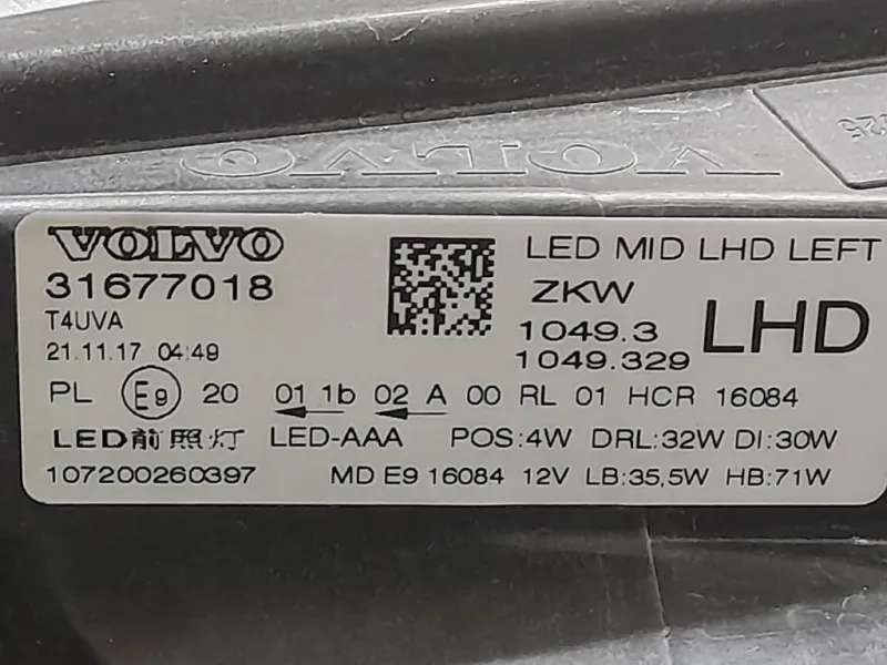 Proiettore ANT SX 31677018 FULL LED SINISTRO Volvo V40 II 2018