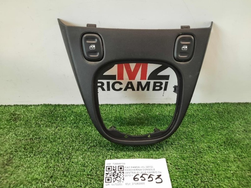 Mascherina Console Centrale LEVA Cambio 735545139 TUNNEL Fiat Panda III 2012