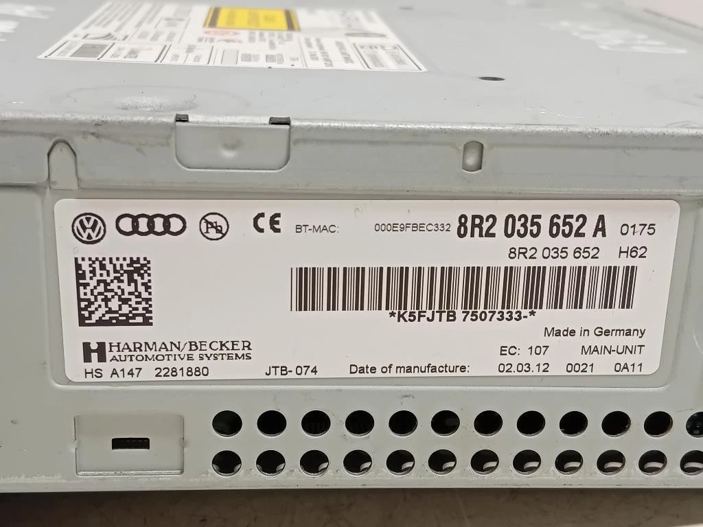 Unità Autoradio 8R2 035 652 A Audi A4 8K2 2012