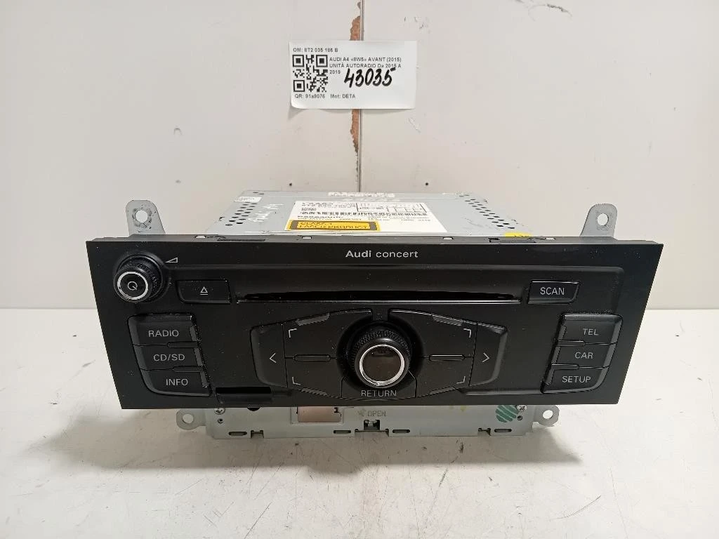 Unità Autoradio 8T2035186B Audi A4 8W5 Avant 2015