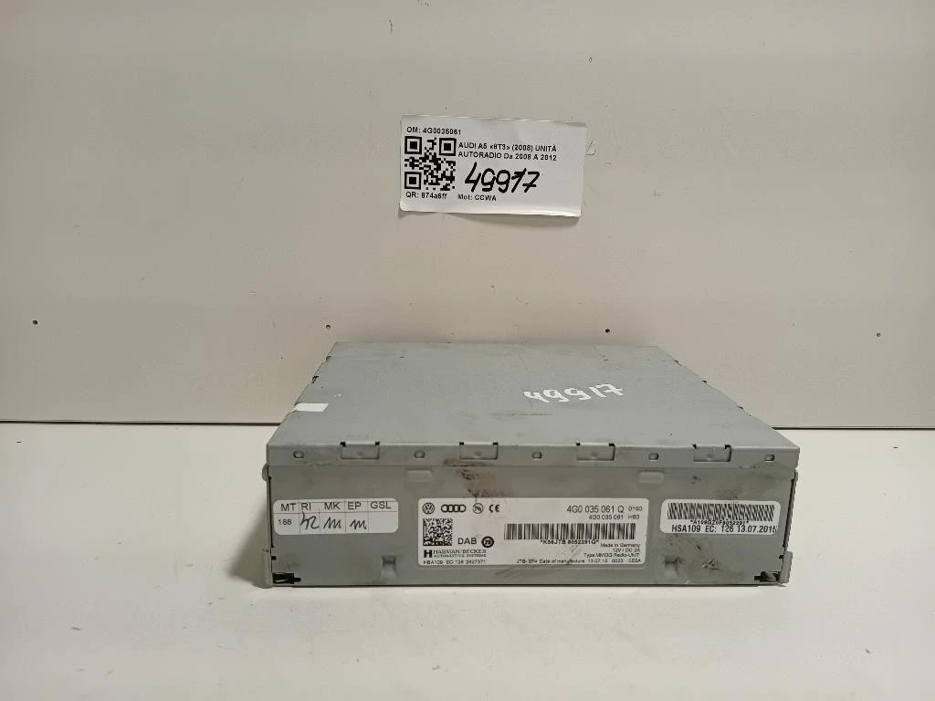 Unità Autoradio 4G0035061 Audi A5 8T3 2008