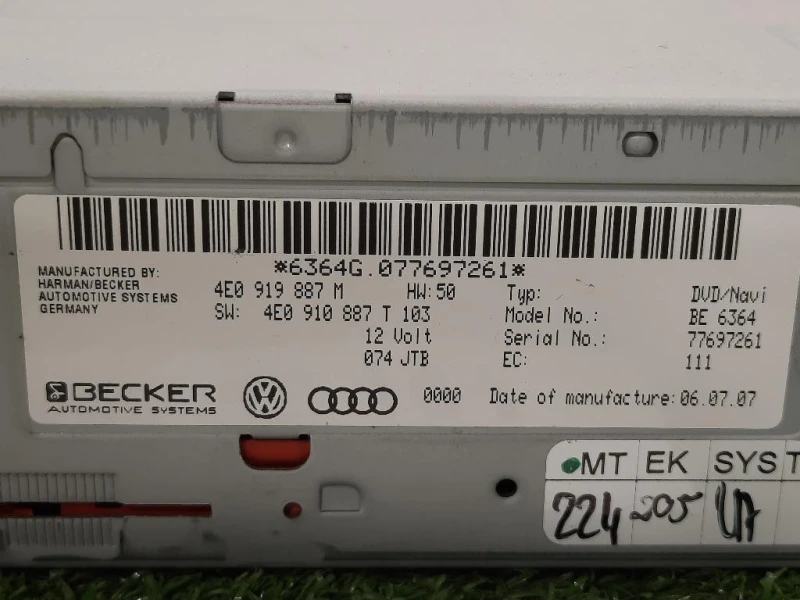 Unità Autoradio 4E0 919 887 M Audi A5 8TA Sportback 2012
