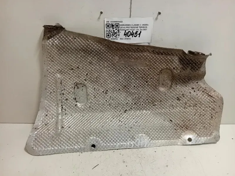 Protezione Termica Paraurti POST DX A2056800422 Mercedes Classe C W205 2014