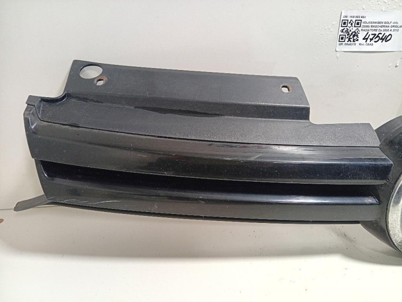 Mascherina Griglia Radiatore 1K9 853 653 Volkswagen GOLF VI 2009