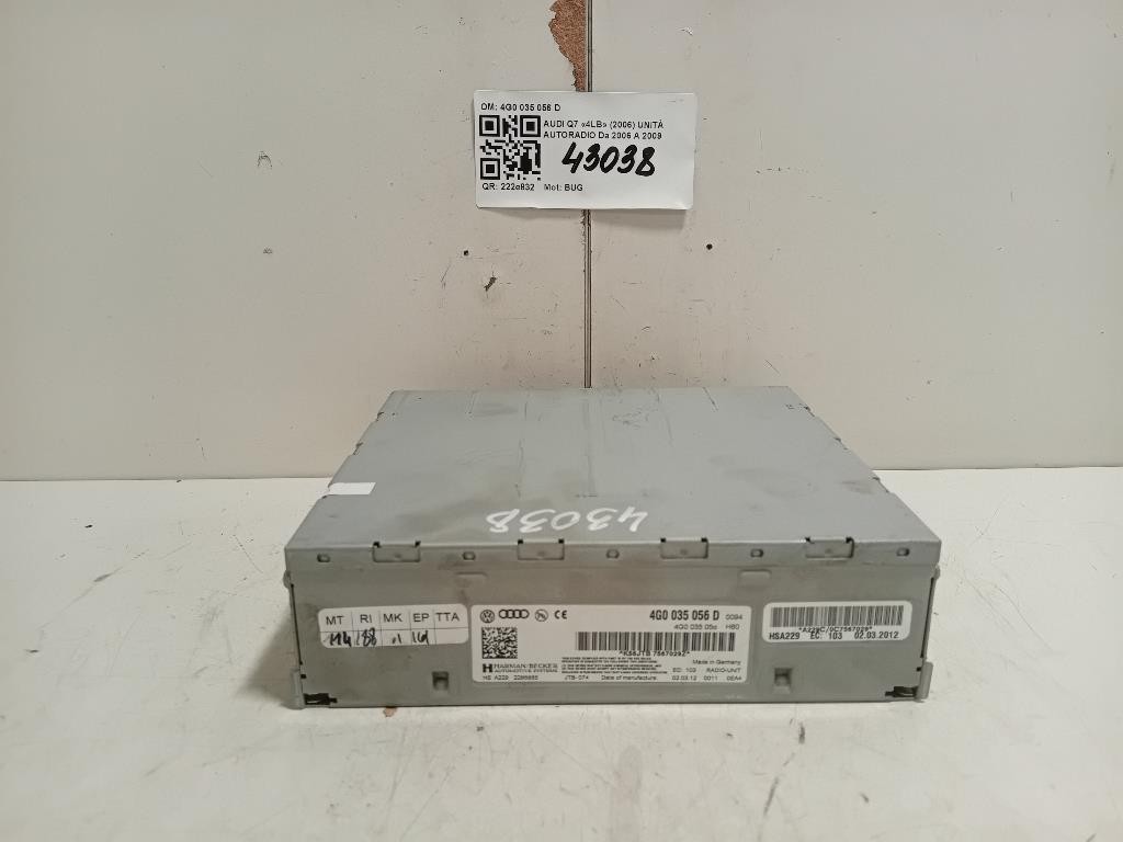 Unità Autoradio 4G0035056D Audi Q7 4LB 2006