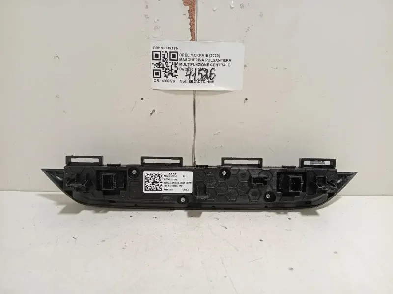 Mascherina Pulsantiera Multifunzione Centrale 98348685 Opel Mokka B 2020