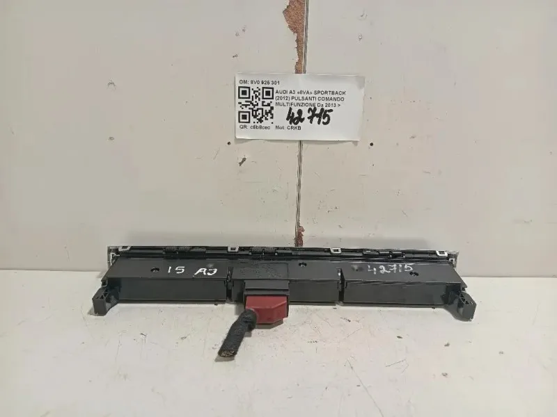 Pulsanti Comando Multifunzione 8V0 925 301 Audi A3 8VA Sportback 2012