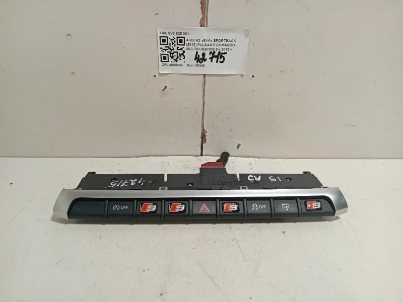 Pulsanti Comando Multifunzione 8V0 925 301 Audi A3 8VA Sportback 2012
