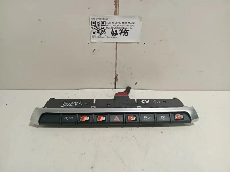 Pulsanti Comando Multifunzione 8V0 925 301 Audi A3 8VA Sportback 2012