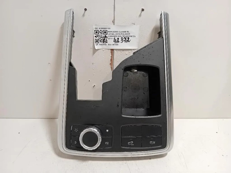 Pulsanti Comando Multifunzione A1669051151 Mercedes Classe ML W166 2012