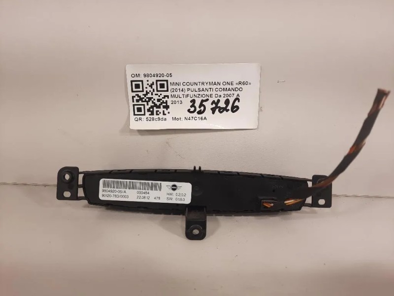 Pulsanti Comando Multifunzione 9804920-05 Mini Countryman ONE R60 2014