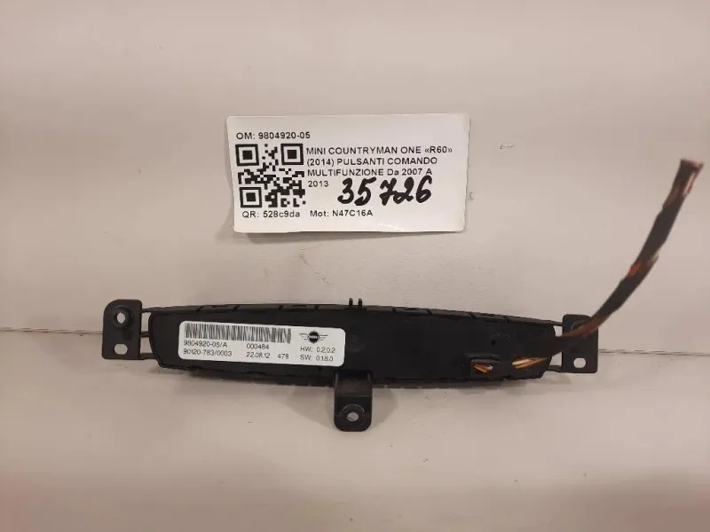 Pulsanti Comando Multifunzione 9804920-05 Mini Countryman ONE R60 2014