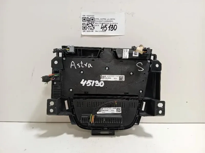 Pulsanti Comando Multifunzione 13337222 Opel Astra J 2010