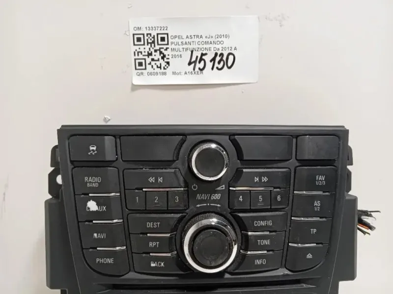 Pulsanti Comando Multifunzione 13337222 Opel Astra J 2010