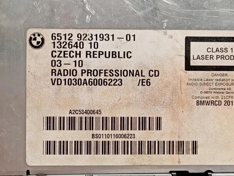 Unità Autoradio 13264010 Bmw Serie 1 E87 Berlina 2005