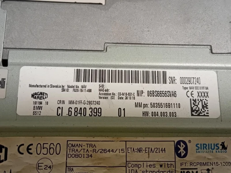 Unità Autoradio 6840399 Bmw Serie 1 F20 Berlina 2012