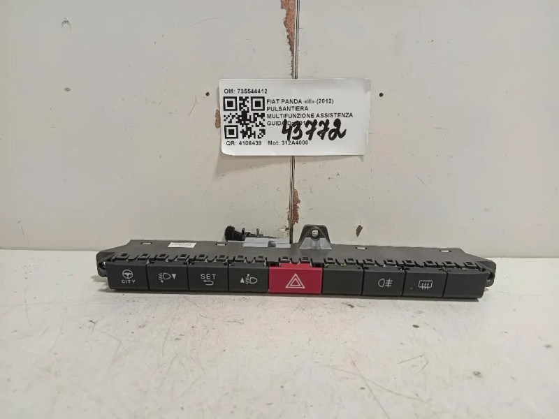 Pulsantiera Multifunzione Assistenza Guida 735544412 Fiat Panda III 2012