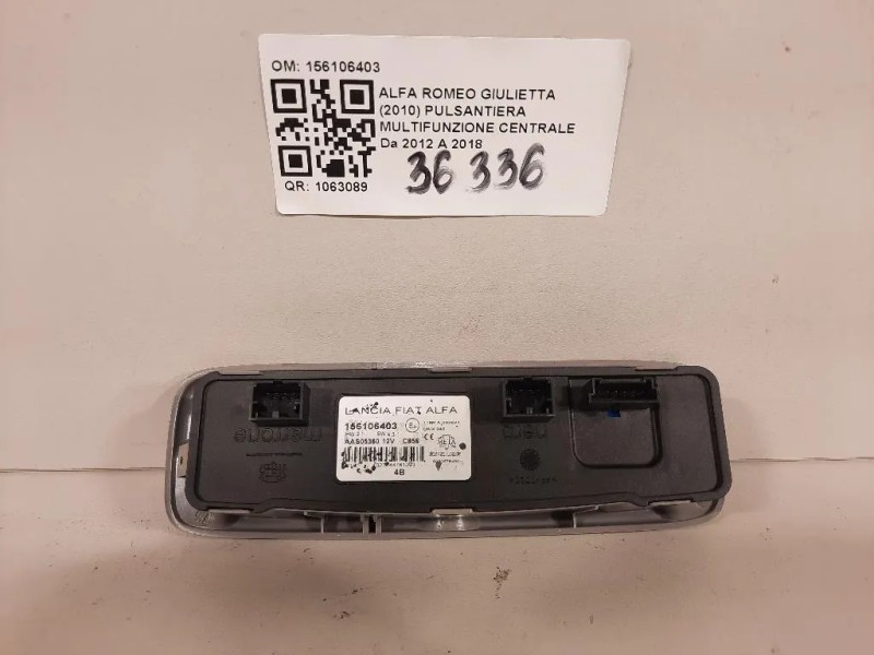 Pulsantiera Multifunzione Centrale 156106403 Alfa Romeo Giulietta 2010