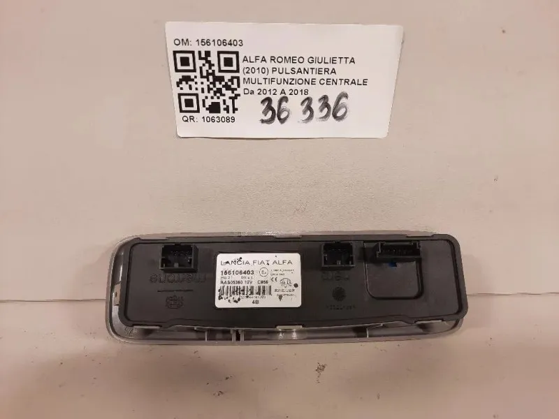 Pulsantiera Multifunzione Centrale 156106403 Alfa Romeo Giulietta 2010