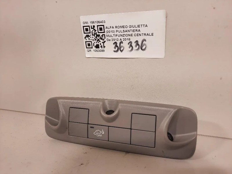 Pulsantiera Multifunzione Centrale 156106403 Alfa Romeo Giulietta 2010