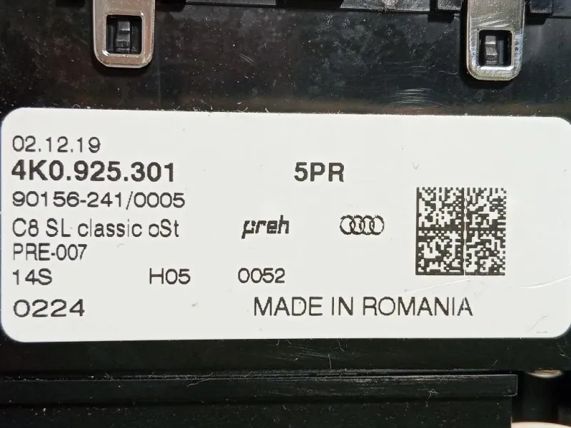 Pulsantiera Multifunzione Centrale 4K0 925 301 Audi A6 4GD Avant 2016