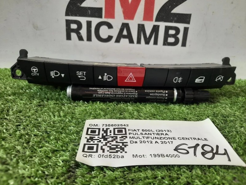 Pulsantiera Multifunzione Centrale 735602542 Fiat 500L 2013