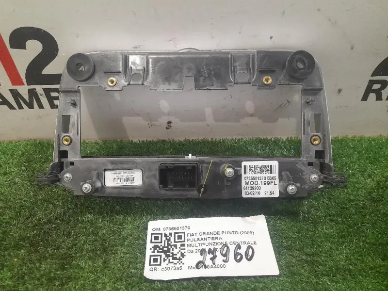 Pulsantiera Multifunzione Centrale 0735501370 Fiat Grande Punto 2009