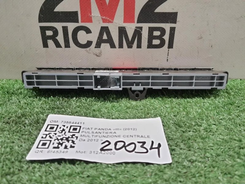 Pulsantiera Multifunzione Centrale 735544411 Fiat Panda III 2012