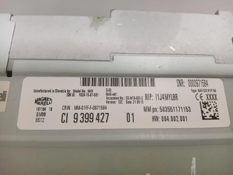 Unità Autoradio 8596362-01 Bmw Serie 1 F20 Berlina 2015