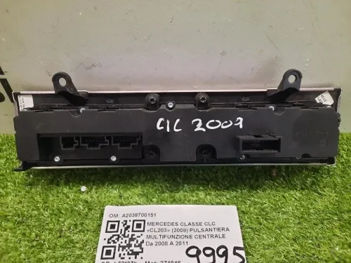 Pulsantiera Multifunzione Centrale A2038700151 Mercedes Classe CLC Cl203 2008