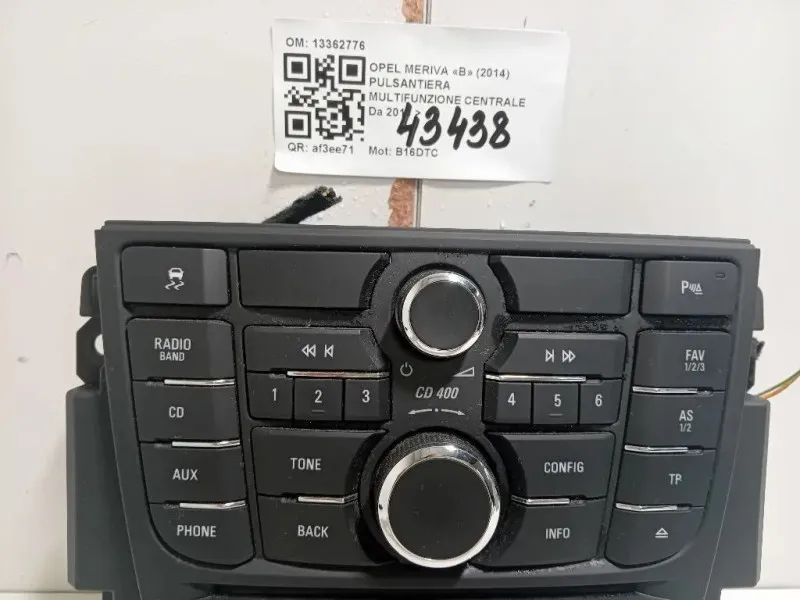 Pulsantiera Multifunzione Centrale 13362776 COMANDI CONTROLLO CLIMA Opel Meriva B 2014