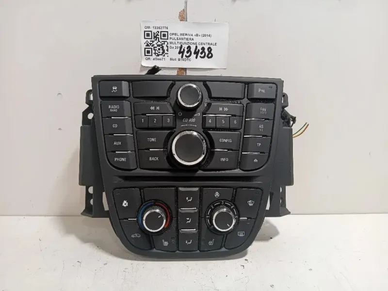 Pulsantiera Multifunzione Centrale 13362776 COMANDI CONTROLLO CLIMA Opel Meriva B 2014