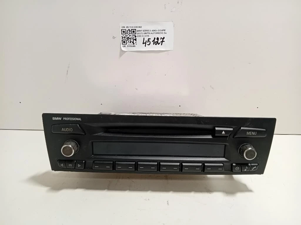 Unità Autoradio 65129205962 Bmw Serie 3 E92 Coupe 2007