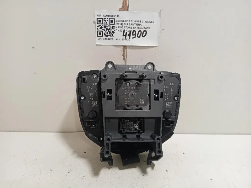 Pulsantiera Navigatore Satellitare A2059006115 Mercedes Classe C W205 2014