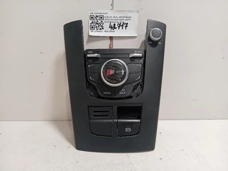 Pulsantiera Unità Autoradio 8V0919614P Audi A3 8VA Sportback 2012