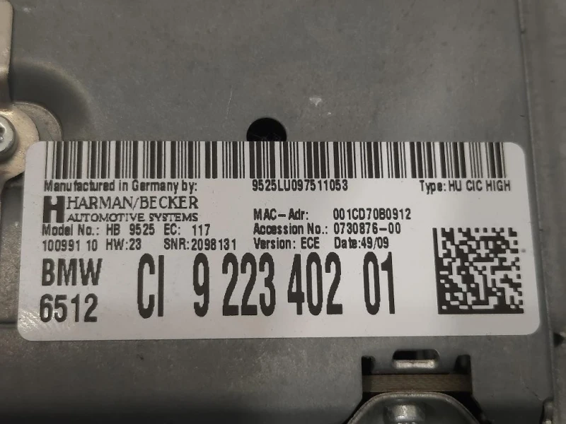 Unità Autoradio CI 9 223 402 01 Bmw Serie 5 F07 GT 2010
