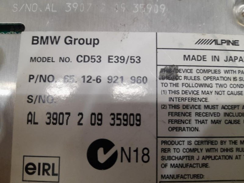 Unità Autoradio 65126921960 Bmw X5 E53 2000
