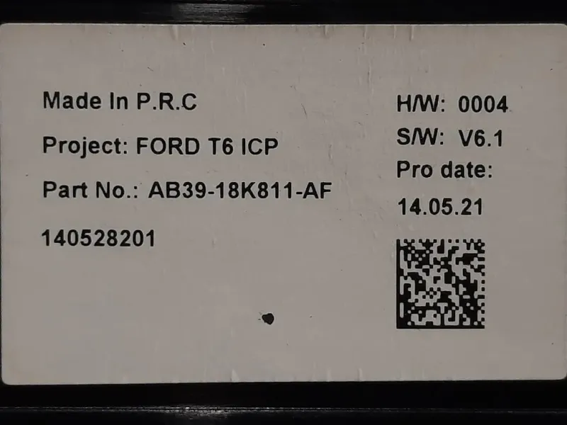 Pulsantiera Unità Autoradio AB39-18K811-AF Ford Ranger IV 2012