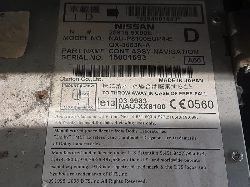 Pulsantiera Unità Autoradio Nissan Navara 2010