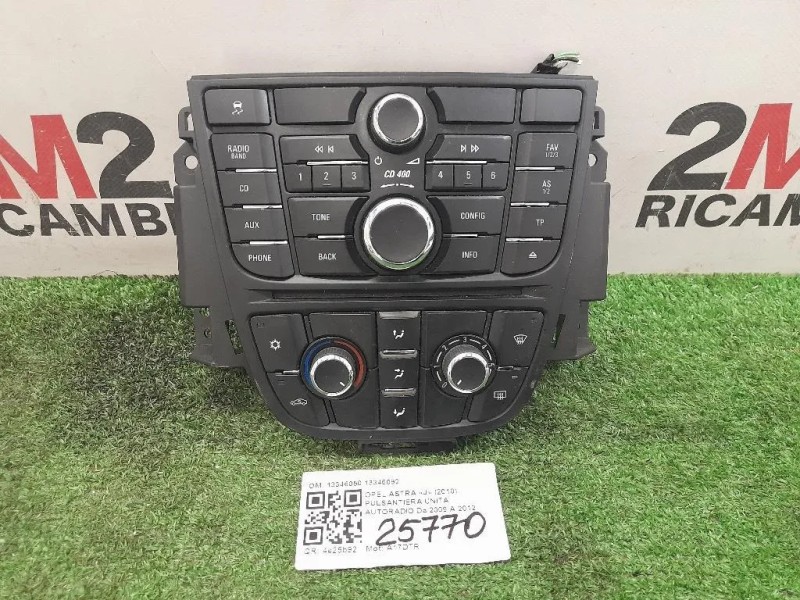 Pulsantiera Unità Autoradio 13346050 13346092 Opel Astra J 2010