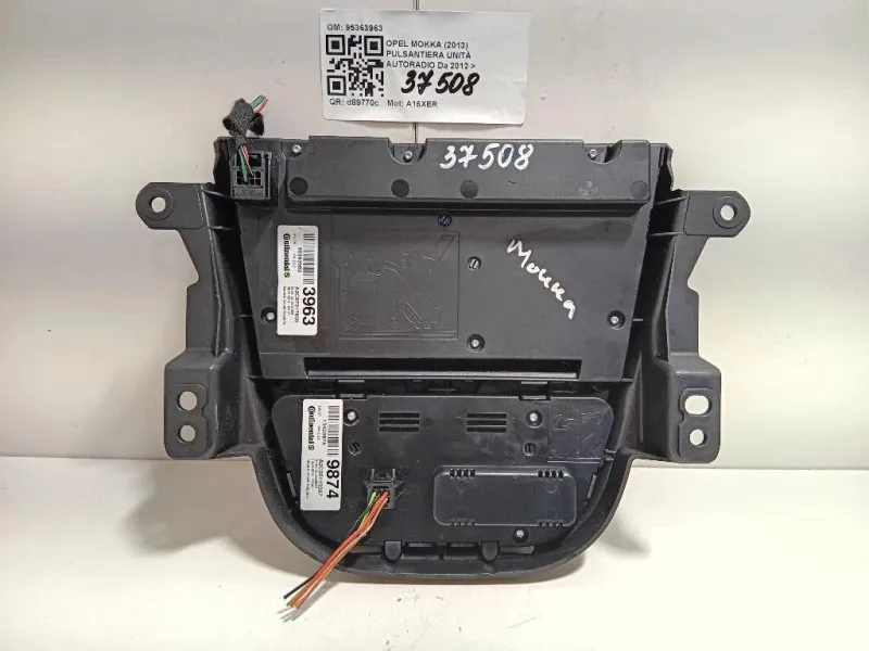 Pulsantiera Unità Autoradio 95363963 Opel Mokka 2013