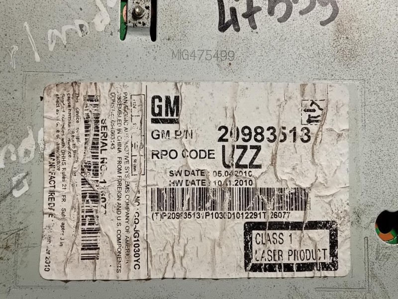Unità Autoradio 20983513 Chevrolet Orlando 2011