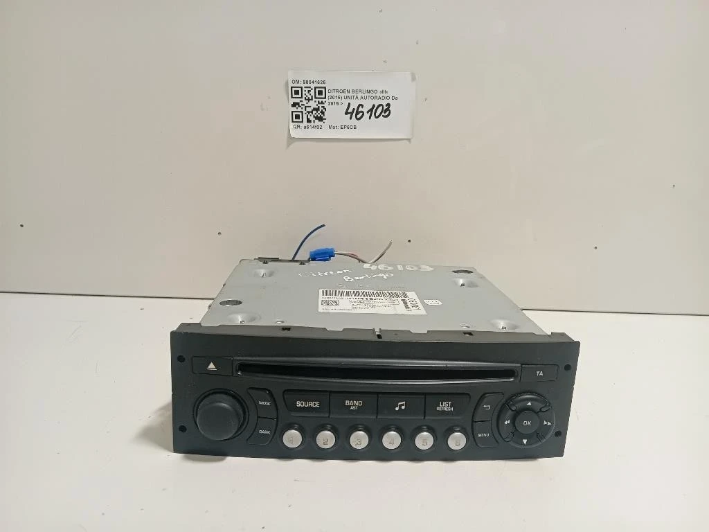 Unità Autoradio 98041626 Citroen Berlingo III 2015