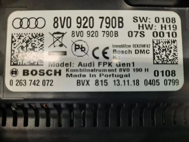 Quadro Strumenti 8V0920790B Audi A3 8VF Sportback 2016