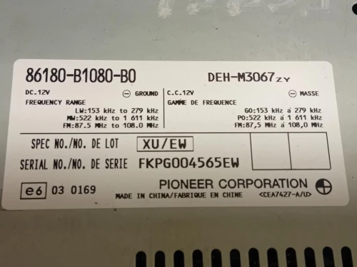 Unità Autoradio 86180-81080-BO Daihatsu Materia 2007