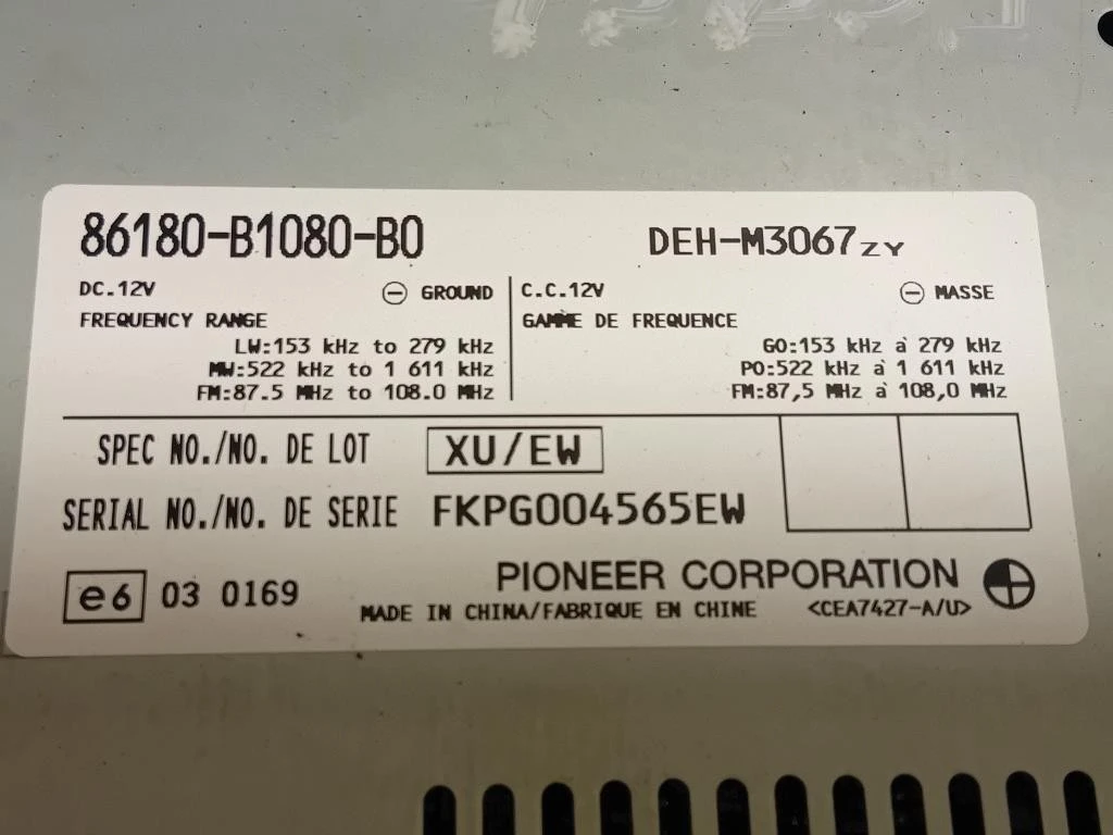 Unità Autoradio 86180-81080-BO Daihatsu Materia 2007